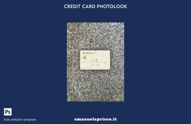 modello frontale photolook per carta Visa USA Comerica Bank in stile verificato